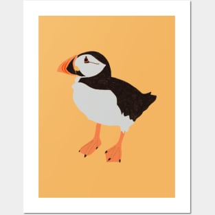 Cute Scottish Puffin Bird Hand Drawing Posters and Art